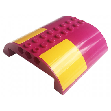 magenta slope curved 8 x 8 x 2 double with bright light orange square pattern on both sides stickers - set 41256