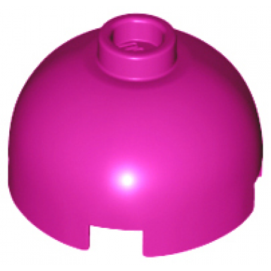 magenta brick round 2 x 2 dome top