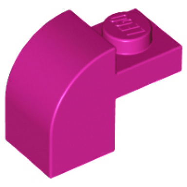 magenta slope curved 2 x 1 x 1 1 3 with recessed stud