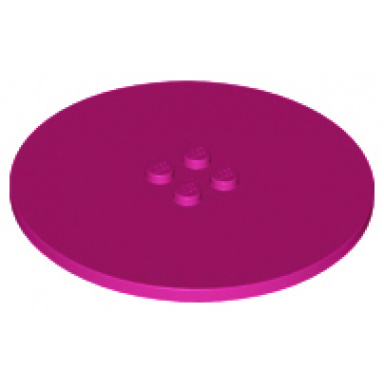magenta tile round 8 x 8 with 4 studs in center