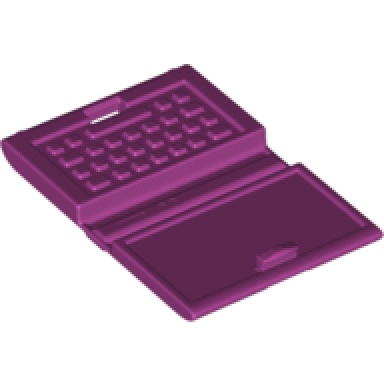 magenta minifigure utensil computer laptop