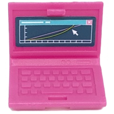 magenta minifigure utensil computer laptop with graph and mouse cursor on dark blue screen pattern sticker - set 41682