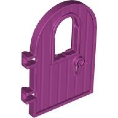 magenta door 1 x 4 x 6 round top with window and keyhole reinforced edge