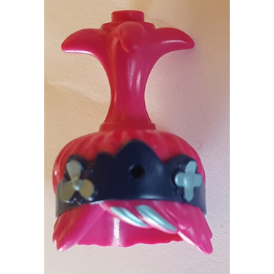 magenta minifigure hair trolls with high ponytail and dark blue headband pattern