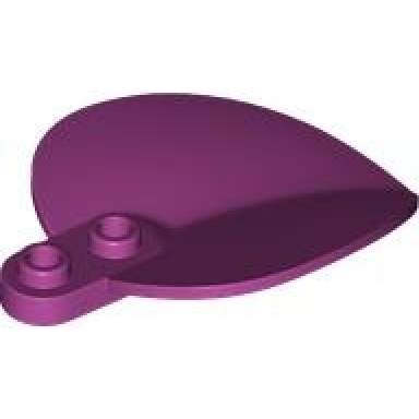 magenta plant plate round 1 x 2 with pointed leaf