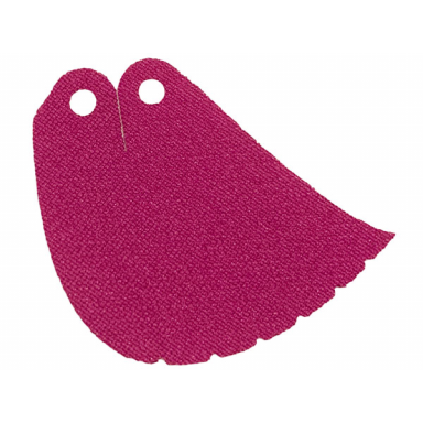 magenta mini doll cape cloth swept to side triangular cutouts on edge