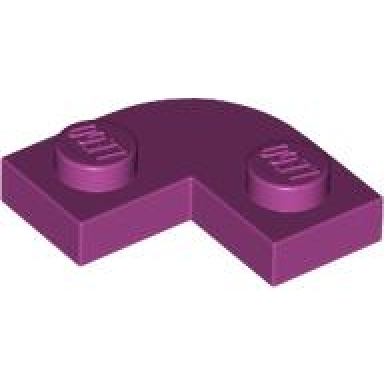 magenta plate round corner 2 x 2 with 1 x 1 cutout