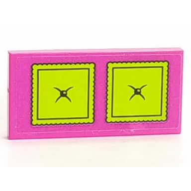 magenta tile 2 x 4 with lime cushions pattern sticker - set 41323