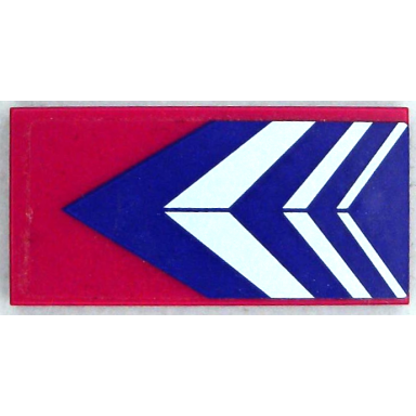 magenta tile 2 x 4 with dark purple and metallic light blue chevrons pattern sticker - set 41239