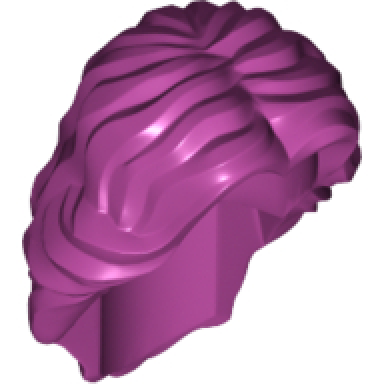 magenta minifigure hair female mid-length wavy with center part