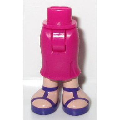 magenta mini doll hips and skirt long light nougat legs and dark purple sandals pattern - thick hinge