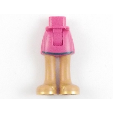 magenta mini doll hips and skirt dark blue hem medium nougat legs and gold sandals pattern - thick hinge