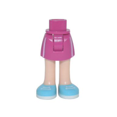 magenta mini doll hips and skirt white stripes light nougat legs and medium azure shoes pattern - thick hinge