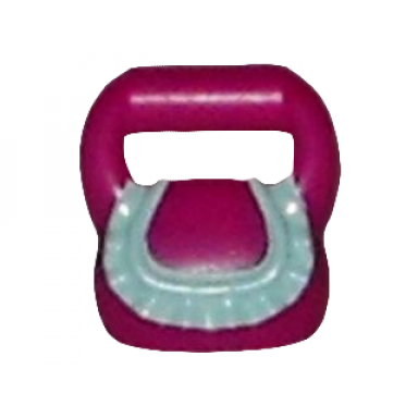 magenta friends accessories purse bag round with light aqua ruffle pattern