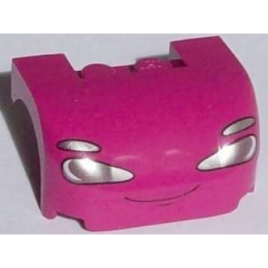 magenta vehicle mudguard 3 x 4 x 1 2 3 curved with front with headlights and thin smile pattern