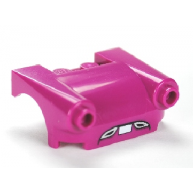 magenta vehicle mudguard 3 x 4 with headlights flat fenders and license plate pattern