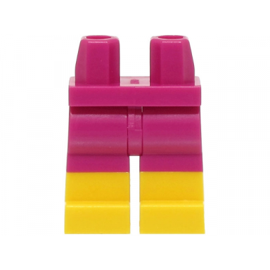 magenta hips and legs with molded yellow lower legs boots pattern