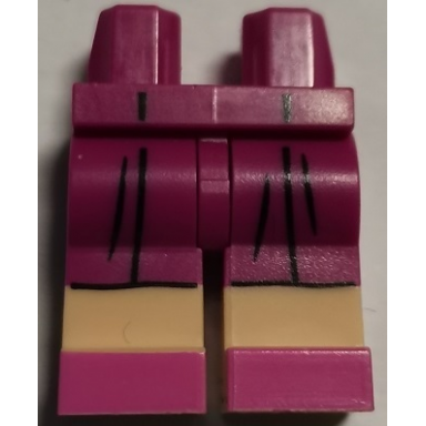 magenta hips and legs with pleated dress light nougat legs and dark pink shoes pattern