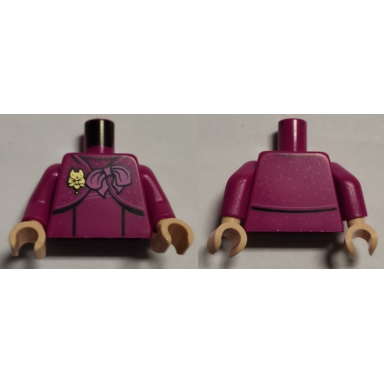 magenta torso harry potter female blouse with back lines dark pink bow with gold brooch pattern magenta arms light nougat hands