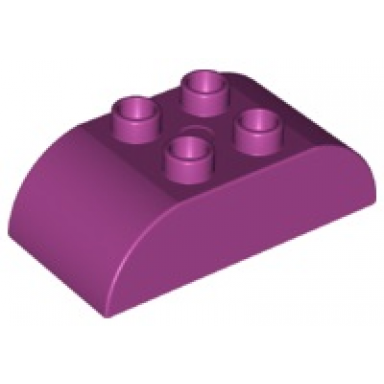 magenta duplo brick 2 x 4 slope curved double