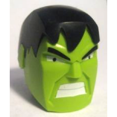 large figure head modified super heroes hulk with black ball joint socket and fixed hair with angry eyebrows eyes and white bared teeth pattern