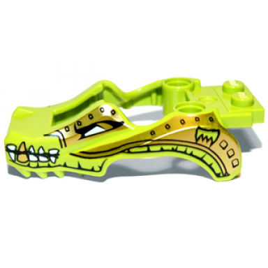 lime flywheel fairing crocodile shape with gold and white crocodile pattern
