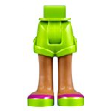 mini doll hips and shorts with medium nougat legs and lime shoes with magenta stripes pattern - thick hinge