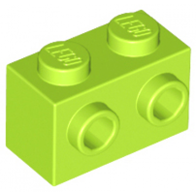 lime brick modified 1 x 2 with studs on 1 side