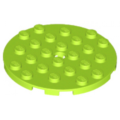 lime plate round 6 x 6 with hole