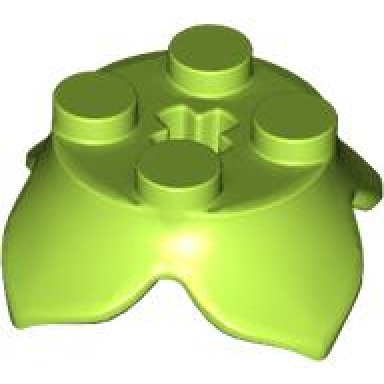 lime plant leaves 2 x 2 with 4 petals and axle hole
