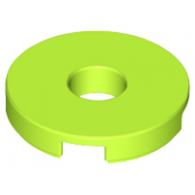 lime tile round 2 x 2 with hole