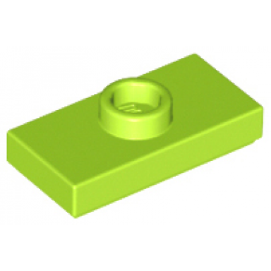 lime plate modified 1 x 2 with 1 stud with groove and bottom stud holder jumper