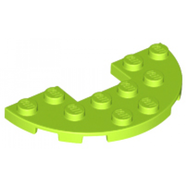 lime plate round half 3 x 6 with 1 x 2 cutout