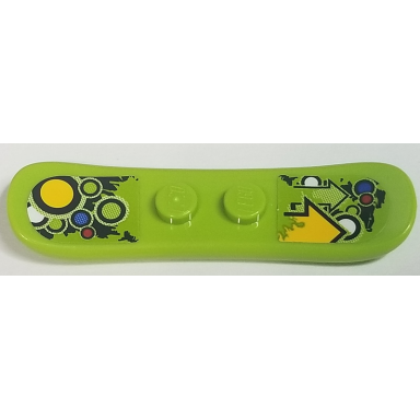 lime minifigure utensil snowboard small with arrows circles and multi-colored decoration pattern stickers - set 60179