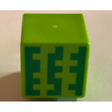 lime minifigure head modified cube with pixelated vertical green stripes pattern minecraft melon