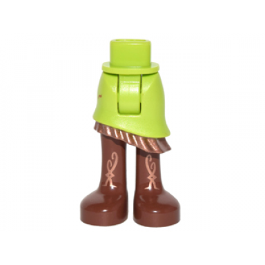 lime mini doll hips and asymmetric layered skirt copper ruffle long reddish brown boots with copper pattern - thick hinge