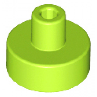 lime tile round 1 x 1 with bar and pin holder