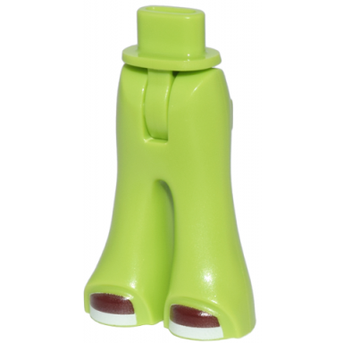 lime mini doll hips and trousers bell-bottoms with dark red shoes with white soles pattern - thin hinge