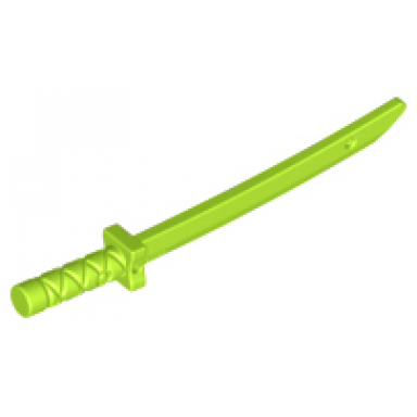lime minifigure weapon sword shamshir katana square guard with capped pommel and holes in crossguard and blade