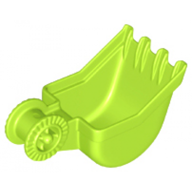 lime duplo digger bucket small with locking ring - 4 teeth