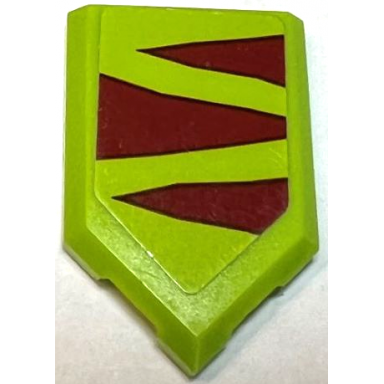 lime tile modified 2 x 3 pentagonal with dark red dinosaur stripes pattern sticker - set 75938