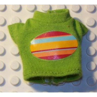 lime scala clothes female sweater turtleneck with short sleeves and oval pattern