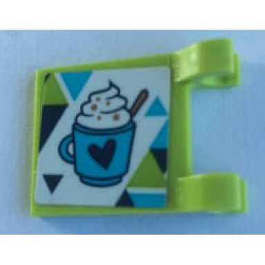 lime flag 2 x 2 square with mug of hot chocolate with heart and dark blue lime and medium azure triangles pattern sticker - set 41319