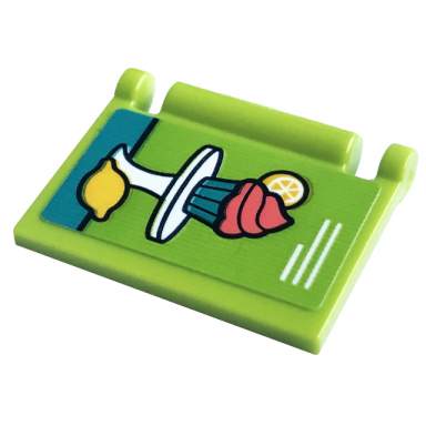 lime minifigure utensil book cover with cupcake with coral icing lemon and cake stand pattern sticker - set 41754