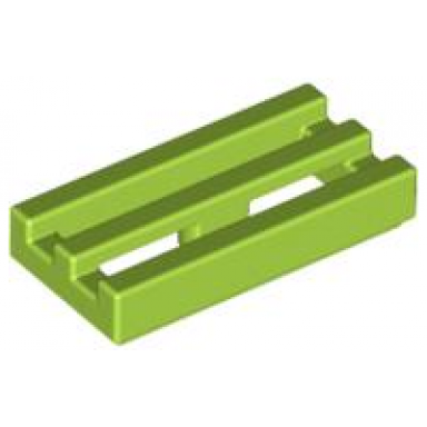 lime tile modified 1 x 2 grille with bottom groove