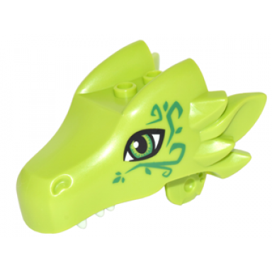 lime dragon head elves jaw upper with green eyes and swirls pattern thorne