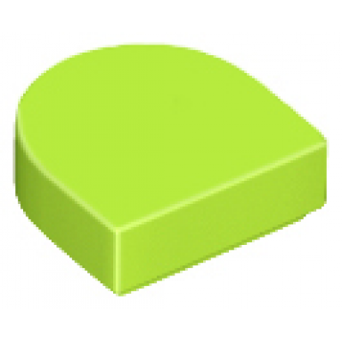 lime tile round 1 x 1 half circle extended