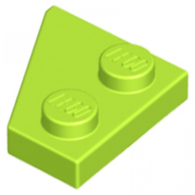 lime wedge plate 2 x 2 right