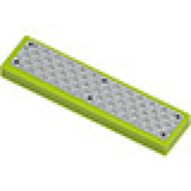 lime tile 1 x 4 with silver tread plate and 6 rivets pattern sticker - sets 3179 7636 7642 7942 7944 8191