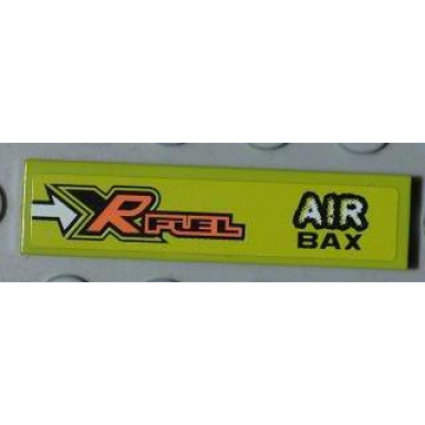 lime tile 1 x 4 with xr fuel and air bax pattern model right side sticker - set 8186